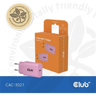 Club 3D CAC-3021 30W univerzális hálózati töltő adapter rózsaszín PD3.0