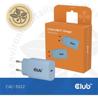 Club 3D CAC-3022 30W univerzális hálózati töltő adapter kék PD3.0