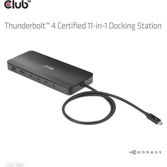 Club 3D Thunderbolt 4 Certified 11-in-1 Docking Station 11-port 96W Thunderbolt 4 dokkoló fekete