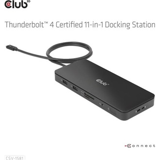 Club 3D Thunderbolt 4 Certified 11-in-1 Docking Station 11-port 96W Thunderbolt 4 dokkoló fekete