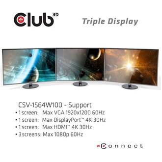 Club 3D Triple Display Dynamic PD Charging Dock USB-C dokkoló fekete