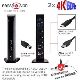 Club 3D USB-A/C Dual Display Docking Station 11-port USB-C/A dokkoló 4K60Hz fekete