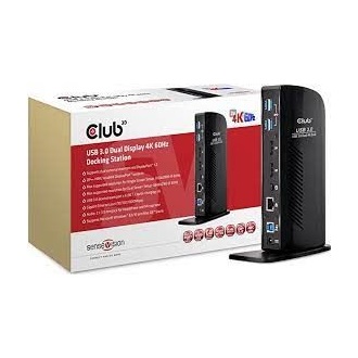 Club 3D USB-A/C Dual Display Docking Station 11-port USB-C/A dokkoló 4K60Hz fekete