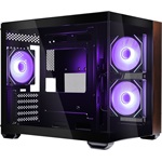 Cooler Master Elite 481 Wood táp nélküli ablakos MT Mini Tower számítógépház fekete