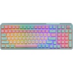 Cooler Master MK770 Bluetooth / vezeték nélküli / USB-C magyar gaming Kailh Box V2 Red mechanikus billentyűzet zöld-sárg