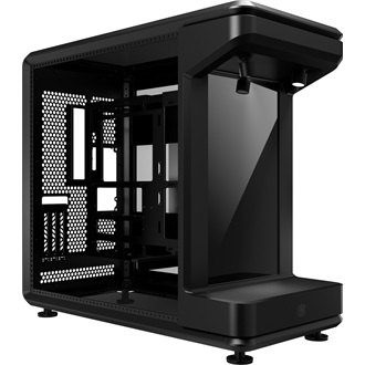 Cooler Master MasterFrame 360 Stage LCD táp nélküli ablakos Mid Tower számítógépház fekete