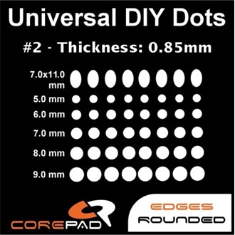 Corepad Skatez DOTS PRO #02 - Universal DIY Dots 0.85mm optikai egértalp kit