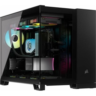 Corsair 2500X Dual-Chamber táp nélküli ablakos Mid Tower számítógépház fekete