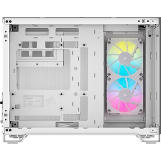 Corsair 2500X RGB Dual-Chamber táp nélküli ablakos Mid Tower számítógépház fehér