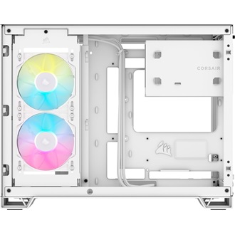 Corsair 2500X RGB Dual-Chamber táp nélküli ablakos Mid Tower számítógépház fehér