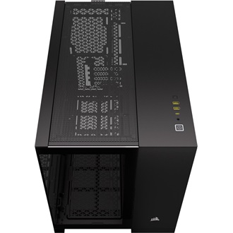 Corsair 2500X RGB Dual-Chamber táp nélküli ablakos Mid Tower számítógépház fekete
