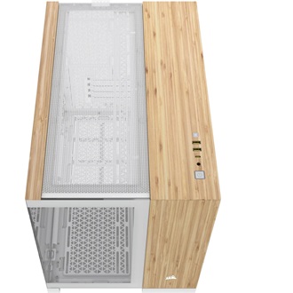 Corsair 2500X TG Dual-chamber táp nélküli ablakos MT Mini Tower számítógépház fehér-barna