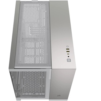 Corsair 2500X TG Dual-chamber táp nélküli ablakos MT Mini Tower számítógépház fehér-szürke