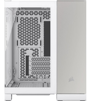 Corsair 2500X TG Dual-chamber táp nélküli ablakos MT Mini Tower számítógépház fehér-szürke