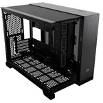 Corsair 2500X TG Dual-chamber táp nélküli ablakos MT Mini Tower számítógépház fekete-szürke