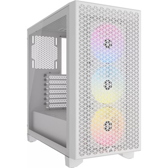 Corsair 3000D RGB AIRFLOW táp nélküli ablakos Mid Tower számítógépház fehér