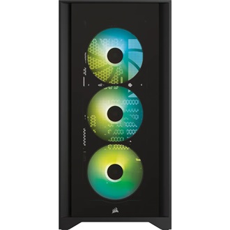 Corsair iCUE 4000X RGB Tempered Glass táp nélküli ablakos Mid Tower számítógépház fekete