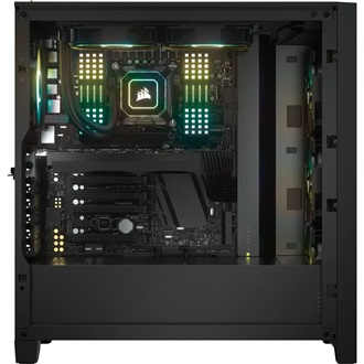 Corsair iCUE 4000X RGB Tempered Glass táp nélküli ablakos Mid Tower számítógépház fekete