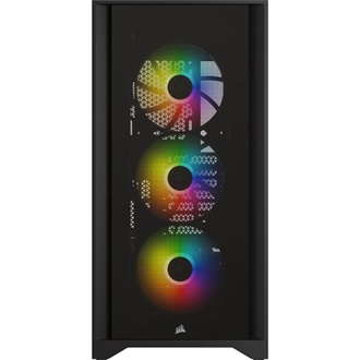 Corsair iCUE 4000X RGB Tempered Glass táp nélküli ablakos Mid Tower számítógépház fekete