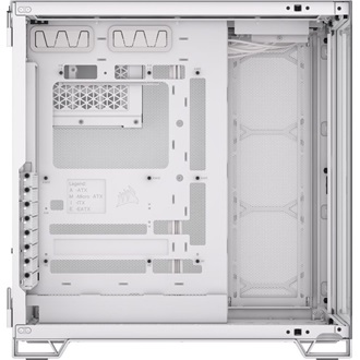 Corsair 6500X Dual-Chamber táp nélküli ablakos Mid Tower számítógépház fehér