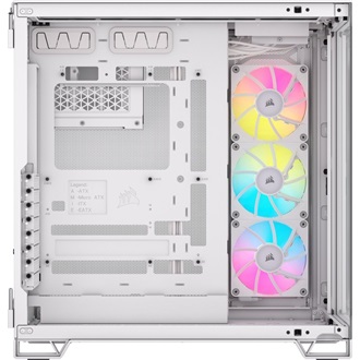 Corsair 6500X RGB Dual-Chamber táp nélküli ablakos Mid Tower számítógépház fehér