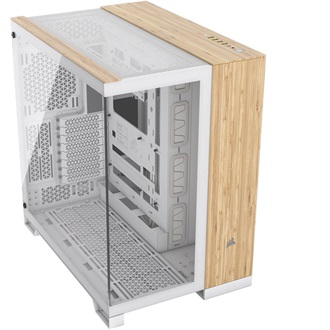 Corsair 6500X TG Dual-chamber táp nélküli ablakos Mid Tower számítógépház fehér-barna
