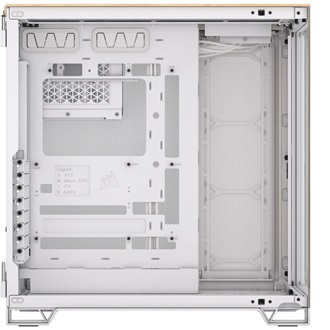 Corsair 6500X TG Dual-chamber táp nélküli ablakos Mid Tower számítógépház fehér-barna