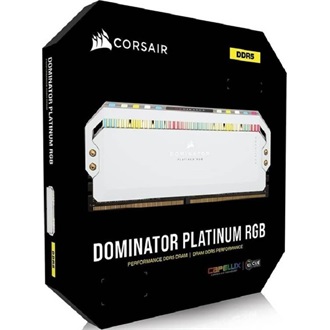 Corsair Dominator Platinum RGB 64GB 5200MT/s DDR5 memória CL40 Kit of 2 fehér RGB