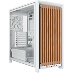 Corsair FRAME 4000D RS WOOD táp nélküli ablakos Mid Tower számítógépház fehér-barna