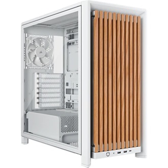 Corsair FRAME 4000D RS WOOD táp nélküli ablakos Mid Tower számítógépház fehér-barna