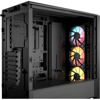 Corsair FRAME 4000D RS WOOD táp nélküli ablakos Mid Tower számítógépház fekete-barna