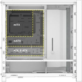 Corsair FRAME 4000D RS táp nélküli ablakos Mid Tower számítógépház fehér