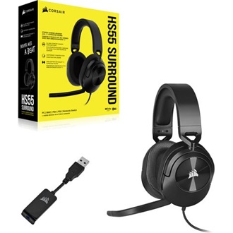 Corsair HS55 Surround (Carbon) gaming fejhallgató headset fekete