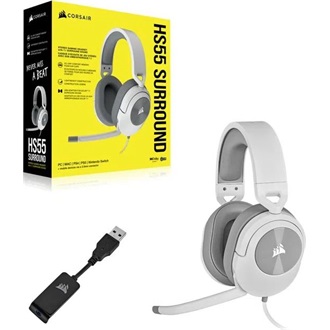 Corsair HS55 Surround gaming fejhallgató headset fehér