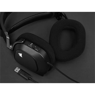 Corsair HS80 RGB (Carbon) gaming fejhallgató headset fekete