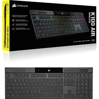 Corsair K100 Air Wireless RGB Bluetooth / vezeték nélküli / USB angol (US) gaming Cherry MX Ultra LP mechanikus billenty