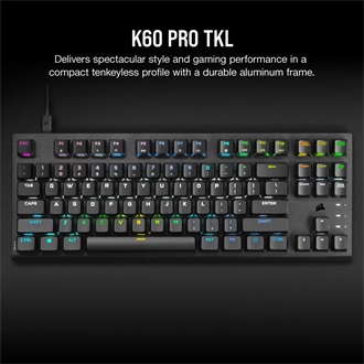 Corsair K60 PRO TKL USB angol (US) gaming Corsair OPX optikai-mechanikus billentyűzet fekete