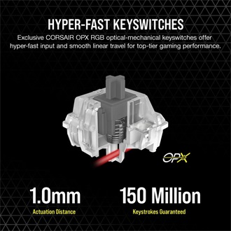 Corsair K60 PRO TKL USB angol (US) gaming Corsair OPX optikai-mechanikus billentyűzet fekete