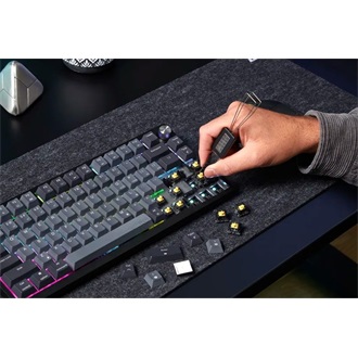 Corsair K65 Plus vezeték nélküli angol (US) gaming Corsair MLX Red membrán billentyűzet fekete-szürke