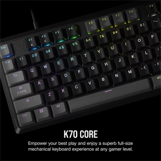 Corsair K70 CORE USB angol (US) gaming Corsair MLX Red mechanikus billentyűzet fekete-szürke