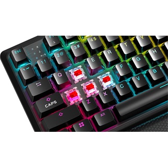 Corsair K70 Core TKL Wireless Bluetooth / vezeték nélküli angol (US) gaming Corsair MLX Red mechanikus billentyűzet feke