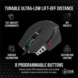 Corsair M65 RGB ULTRA Tunable optikai USB gaming egér fekete