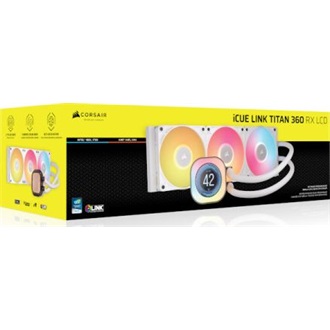 Corsair iCUE LINK TITAN 360 RX LCD processzor vízhűtő fehér