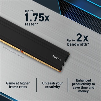 Crucial Pro 32GB 5600MT/s DDR5 memória CL46 Kit of 2 fekete