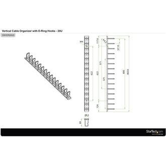 StarTech D-RING HOOK CABLE PANEL - 3FT