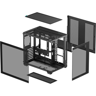 DeepCool CG580 táp nélküli ablakos Mid Tower számítógépház fekete