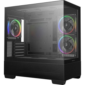 DeepCool CG81X CG380 3F táp nélküli ablakos MT Mini Tower számítógépház fekete
