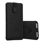 DEKO tok álló (univerzális, kör, kihúzható tépőzár, övre fűzhető, 4.7-5.4" méret) FEKETE