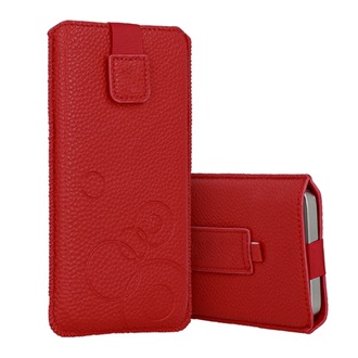 DEKO tok álló (univerzális, kör, kihúzható tépőzár, övre fűzhető, 4.7-5.4" méret) PIROS