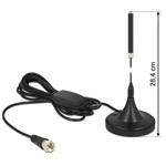DELOCK DAB+ antenna F dugó 21 dBi aktív mindenirányú mágneses talpú fix - fekete